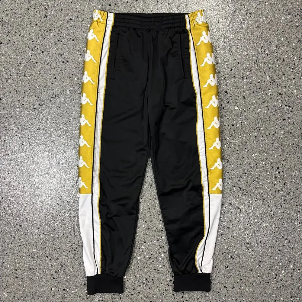 Kappa Black & Gold Jogger Style Track Pants